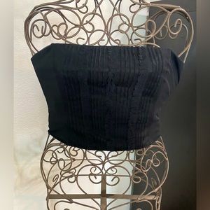 Vintage Express. Ruffle Crop Corset. Size 7/8. Black.